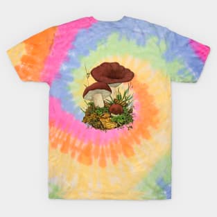 Hippie Retro 80s style mushroom positive quote tye die T-Shirt